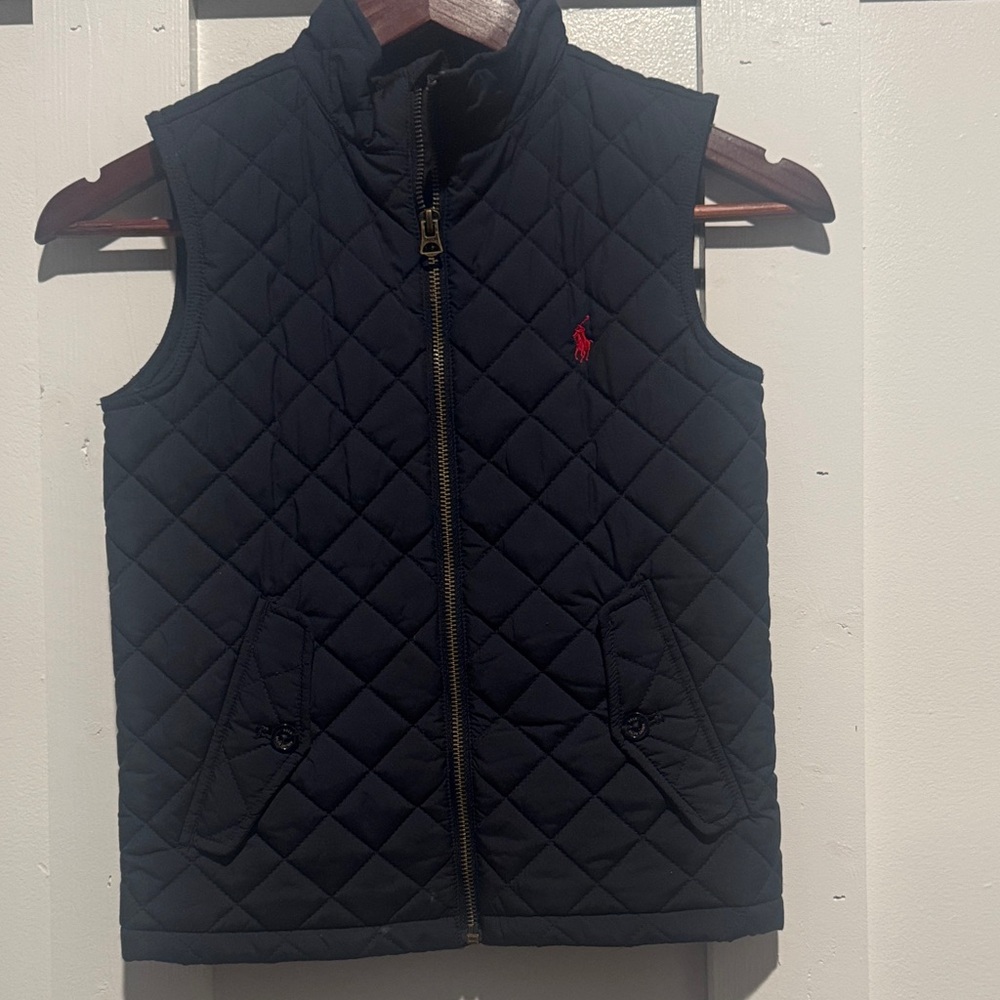 Polo by Ralph Lauren Dark Blue Quilted Vest with Red Emblem